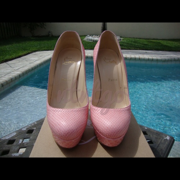 Christian Louboutin Rare Pink Rosa Python Bianca - Picture 1 of 5